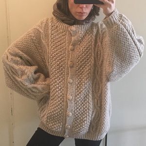 Oversized chunky cable knit cardigan